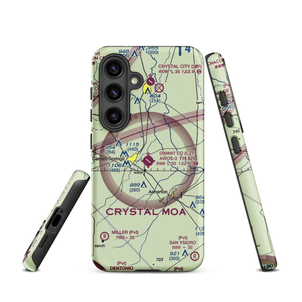 Dimmit County Airport (CZT) VFR Sectional Samsung Phone Case Samsung Galaxy S24 model shown