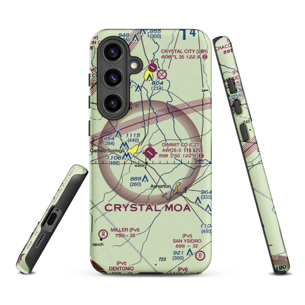 Dimmit County Airport (CZT) VFR Sectional Samsung Phone Case Samsung Galaxy S24 Plus model shown