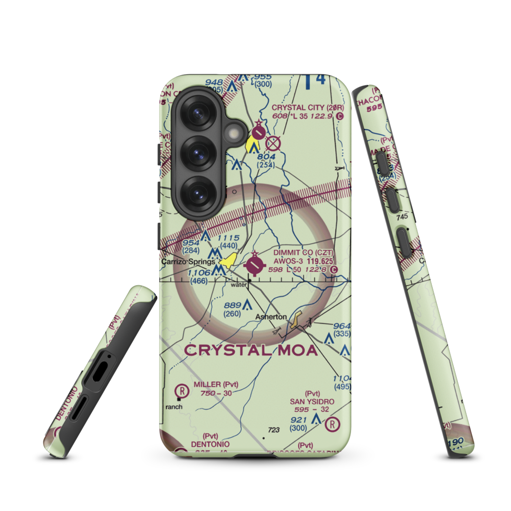 Dimmit County Airport (CZT) VFR Sectional Samsung Phone Case Samsung Galaxy S25 model shown