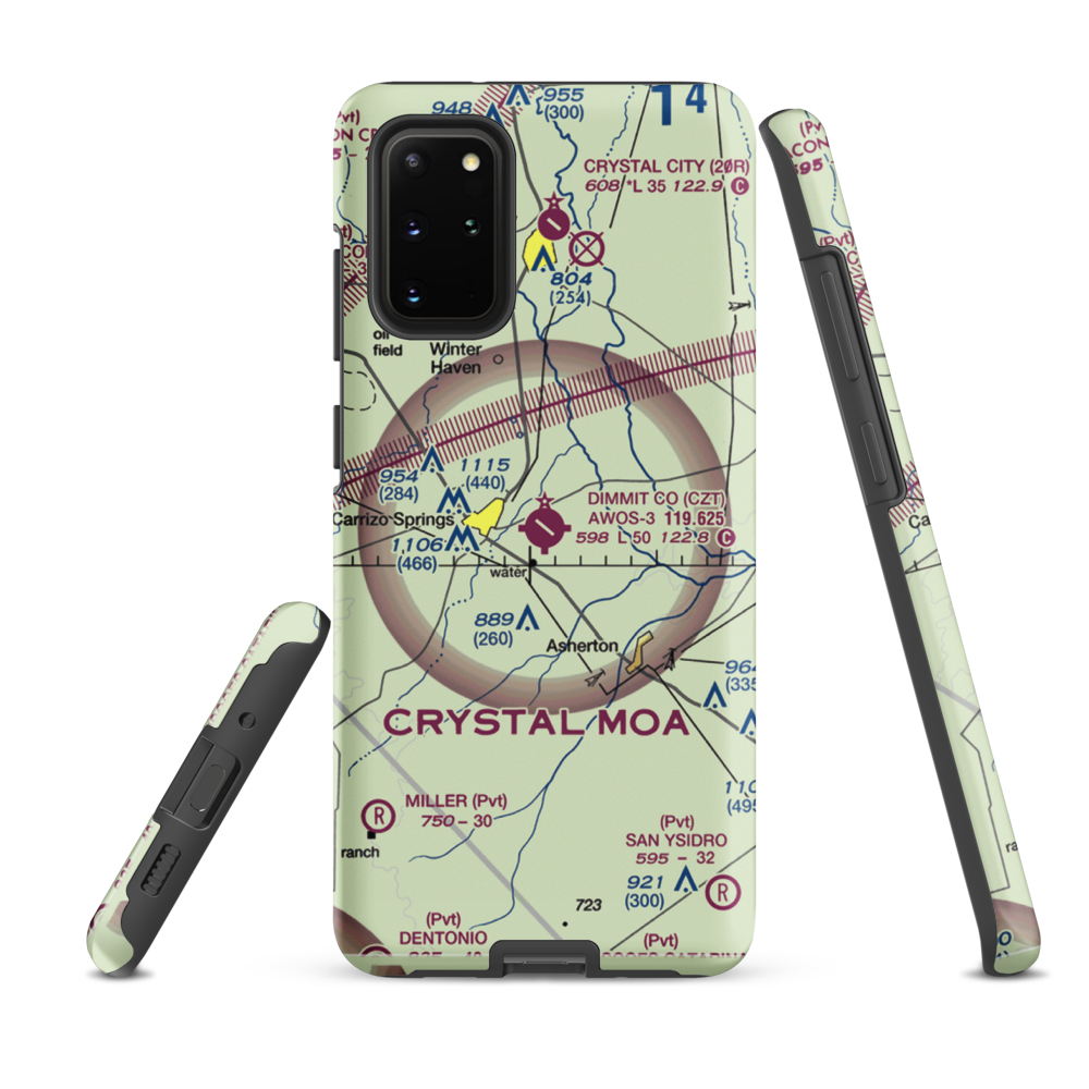 Dimmit County Airport (CZT) VFR Sectional Samsung Phone Case Samsung Galaxy S20 Plus model shown