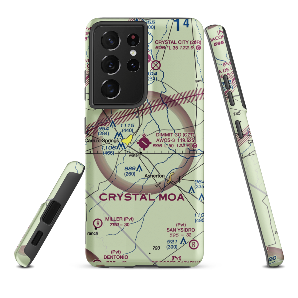 Dimmit County Airport (CZT) VFR Sectional Samsung Phone Case Samsung Galaxy S21 Ultra model shown