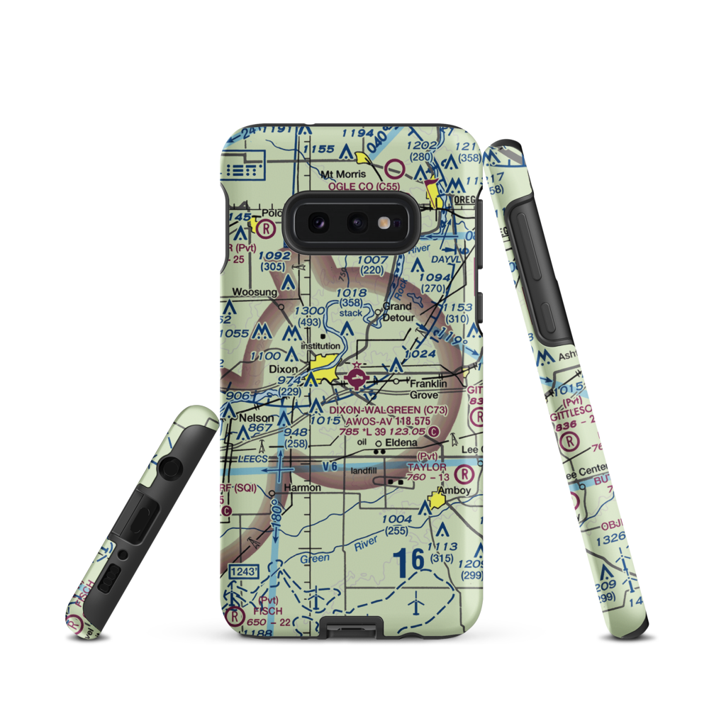 Dixon Municipal Charles R. Walgreen Field (C73) VFR Sectional Samsung Phone Case Samsung Galaxy S10e model shown
