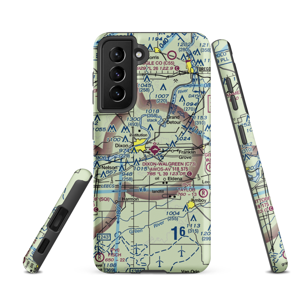 Dixon Municipal Charles R. Walgreen Field (C73) VFR Sectional Samsung Phone Case Samsung Galaxy S21 Ultra model shown