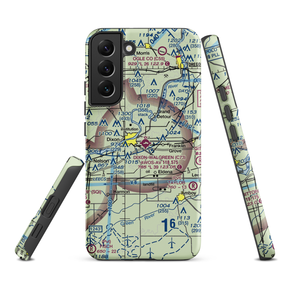 Dixon Municipal Charles R. Walgreen Field (C73) VFR Sectional Samsung Phone Case Samsung Galaxy S22 Plus model shown