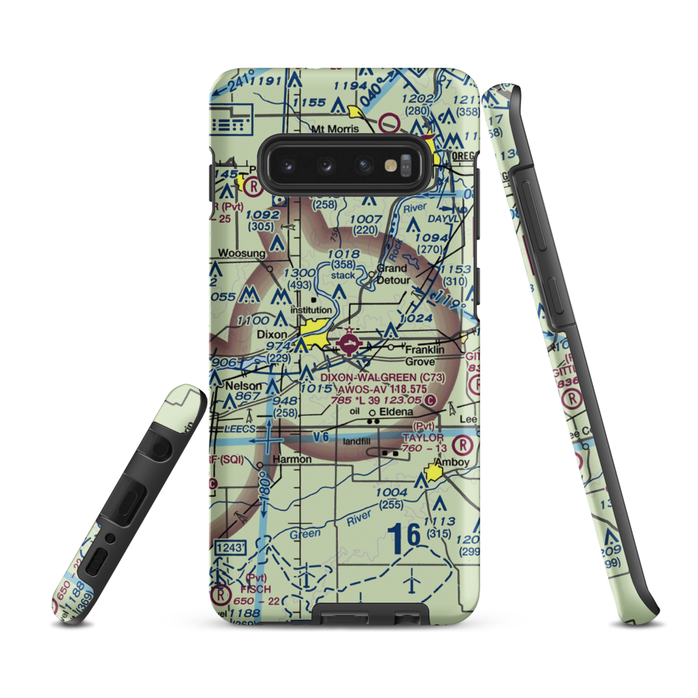 Dixon Municipal Charles R. Walgreen Field (C73) VFR Sectional Samsung Phone Case Samsung Galaxy S10 Plus model shown