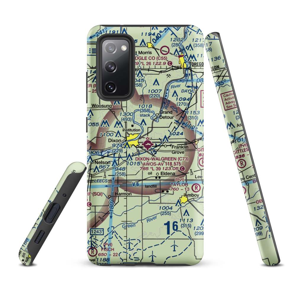 Dixon Municipal Charles R. Walgreen Field (C73) VFR Sectional Samsung Phone Case Samsung Galaxy S20 FE model shown