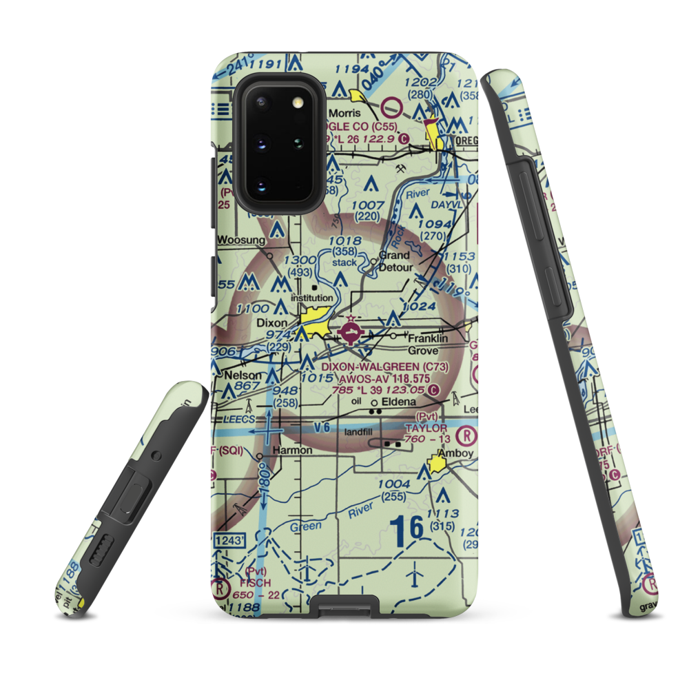 Dixon Municipal Charles R. Walgreen Field (C73) VFR Sectional Samsung Phone Case Samsung Galaxy S20 Plus model shown