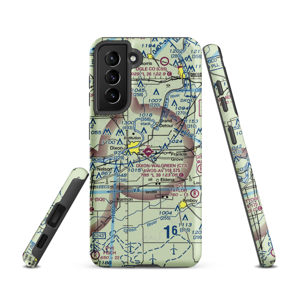 Dixon Municipal Charles R. Walgreen Field (C73) VFR Sectional Samsung Phone Case Samsung Galaxy S21 model shown