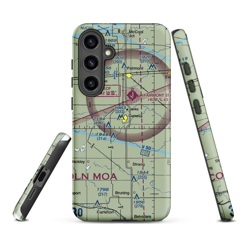 Doc's Airport (18NE) VFR Sectional Samsung Phone Case Samsung Galaxy S24 Plus model shown