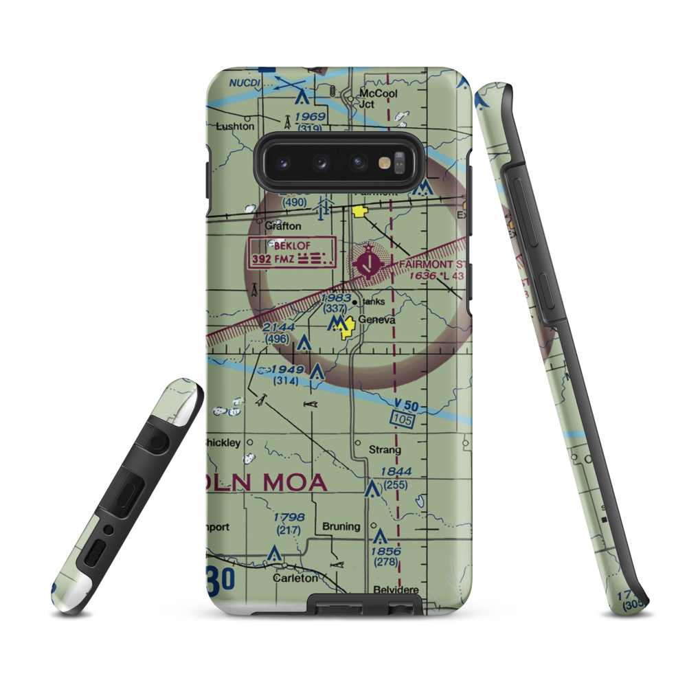 Doc's Airport (18NE) VFR Sectional Samsung Phone Case Samsung Galaxy S10e model shown