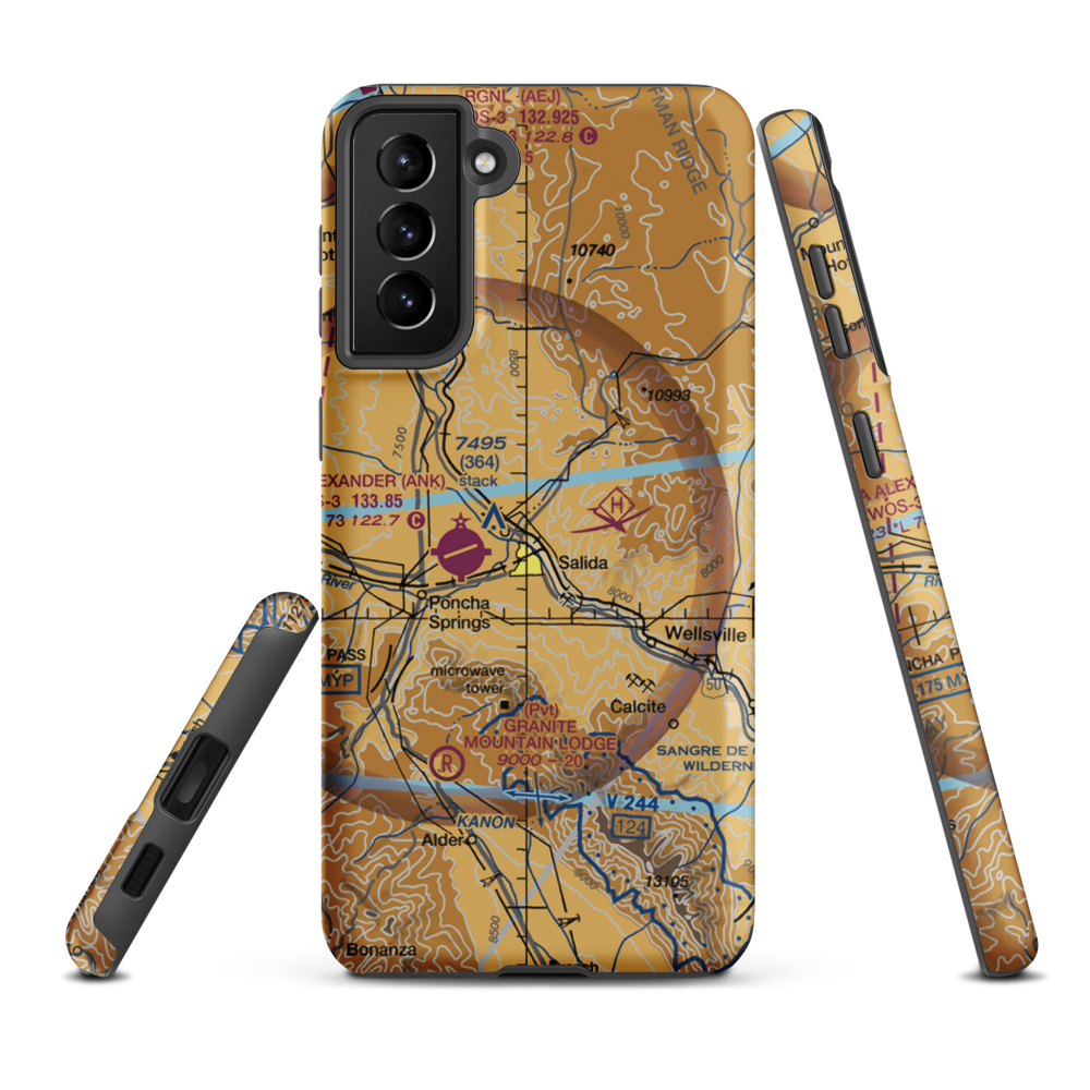 Dodsworth Airport (1CO7) VFR Sectional Samsung Phone Case Samsung Galaxy S21 Plus model shown