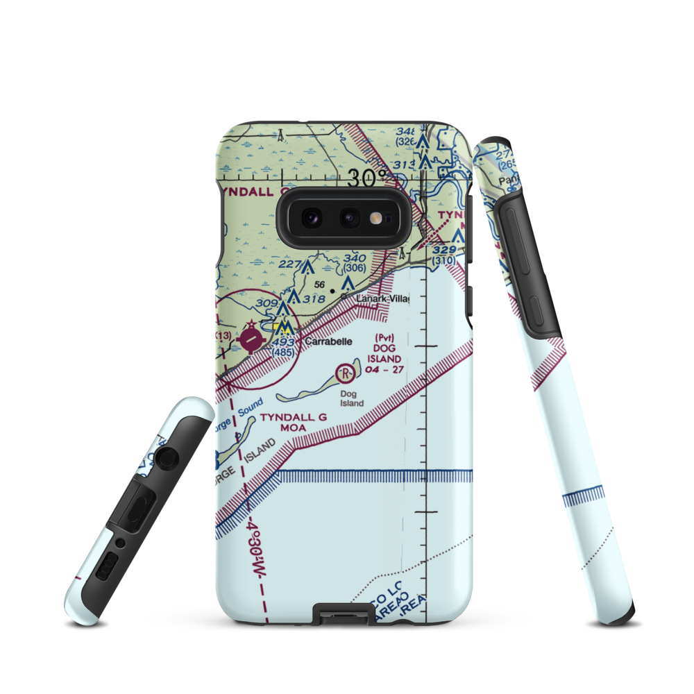 Dog Island Airport (FA43) VFR Sectional Samsung Phone Case Samsung Galaxy S10 Plus model shown