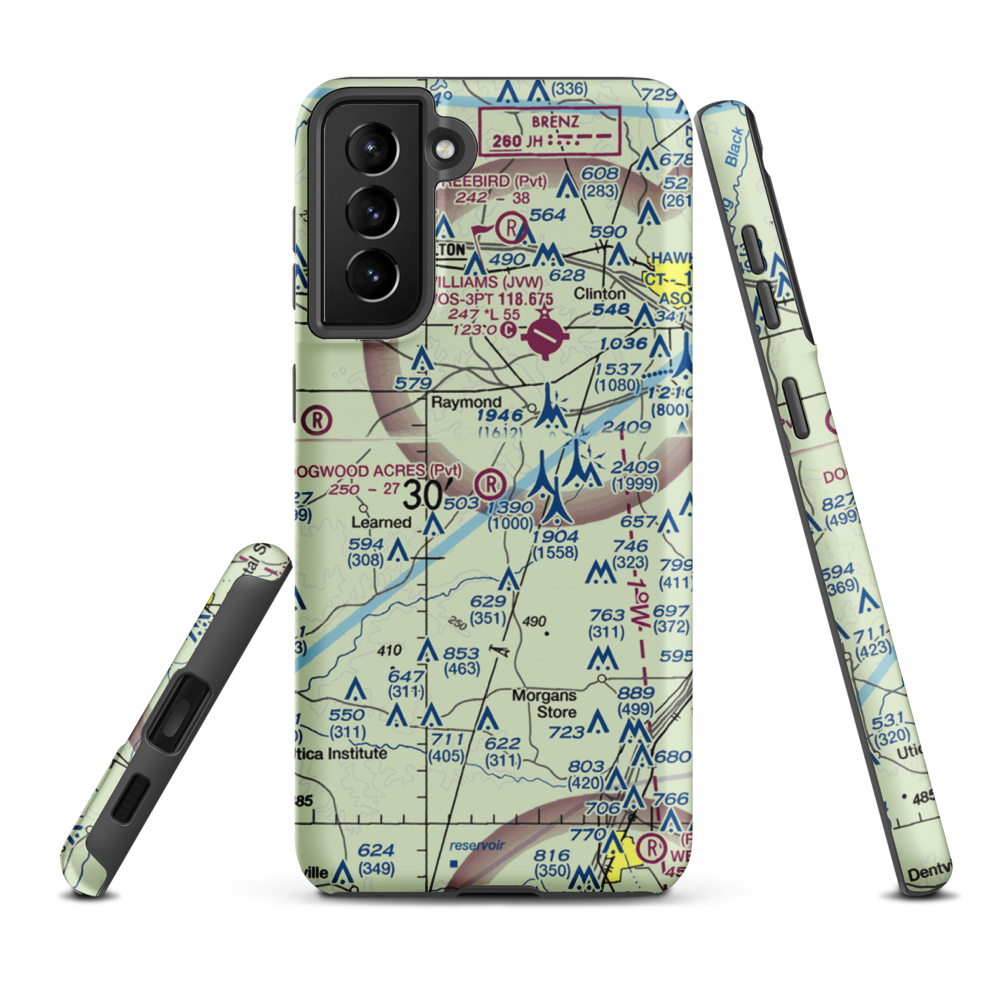 Dogwood Acres Airport (4MS2) VFR Sectional Samsung Phone Case Samsung Galaxy S21 Plus model shown