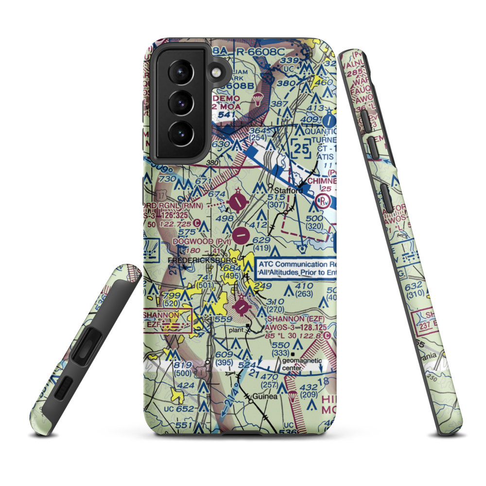 Dogwood Airpark (VA42) VFR Sectional Samsung Phone Case Samsung Galaxy S21 FE model shown