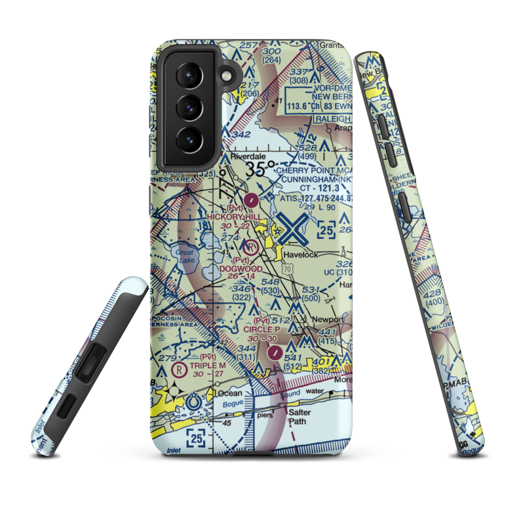 Dogwood Farm Airport (NC87) VFR Sectional Samsung Phone Case Samsung Galaxy S21 FE model shown