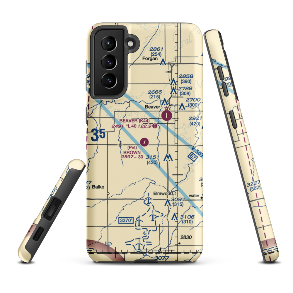 Don Brown Field (3OK6) VFR Sectional Samsung Phone Case Samsung Galaxy S21 Plus model shown