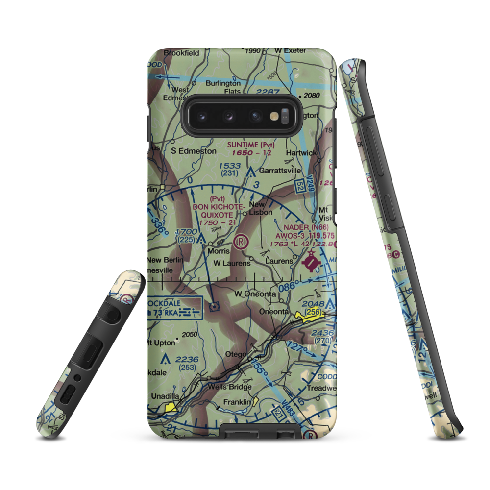 Don Kichote-Quixote Airport (21NK) VFR Sectional Samsung Phone Case Samsung Galaxy S10 Plus model shown