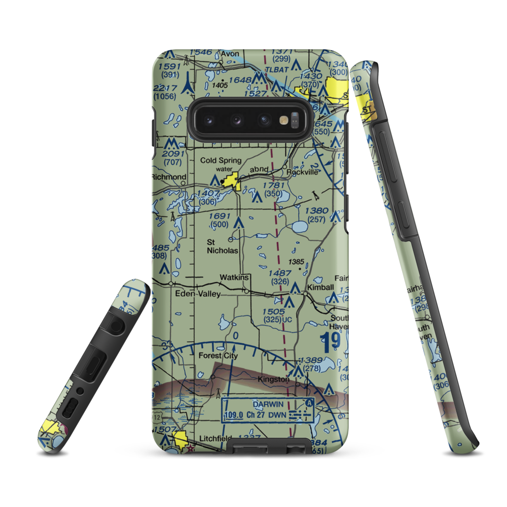 Don's Landing Field (32MN) VFR Sectional Samsung Phone Case Samsung Galaxy S10 Plus model shown