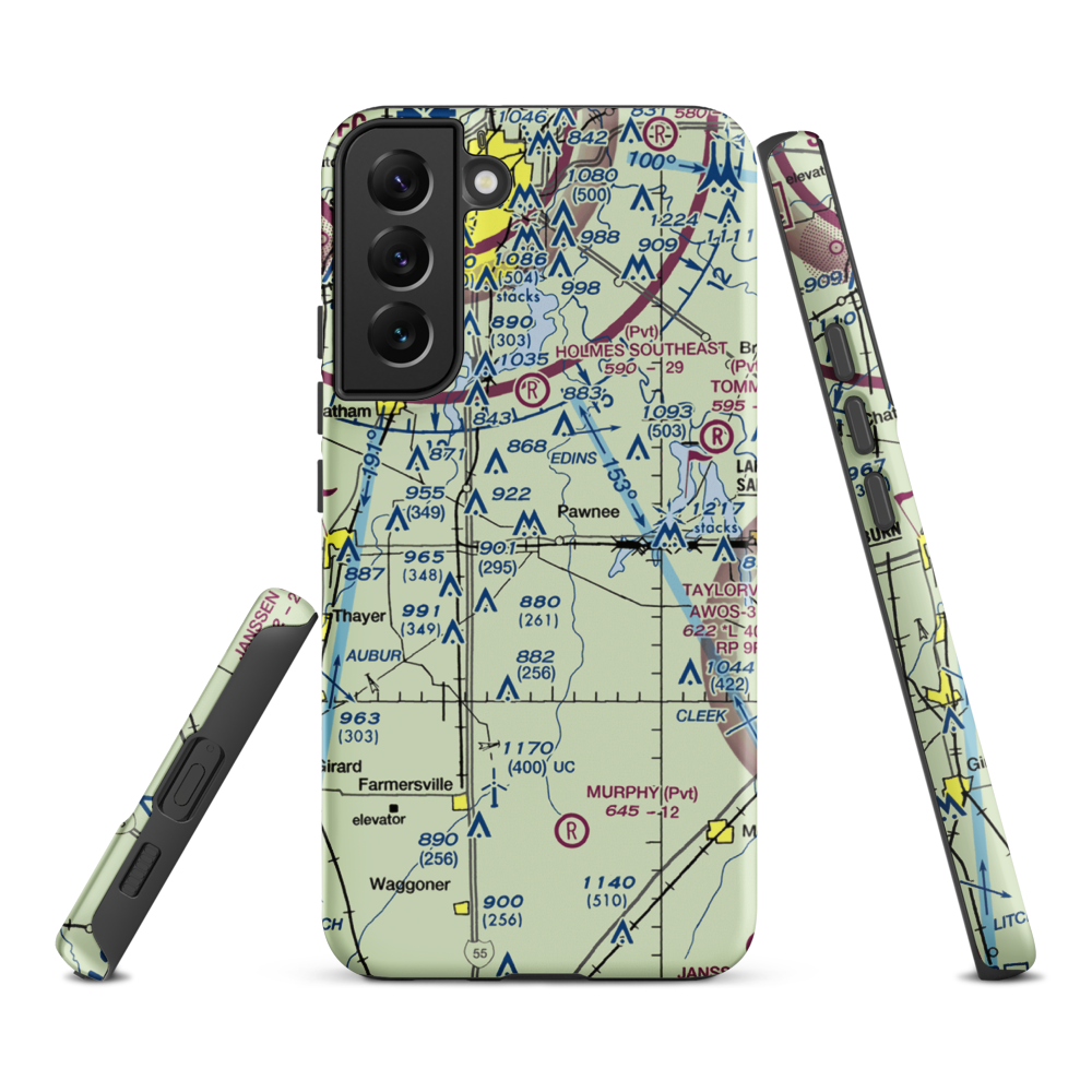 Donald A. Hamilton Airport (8LL7) VFR Sectional Samsung Phone Case Samsung Galaxy S22 Plus model shown