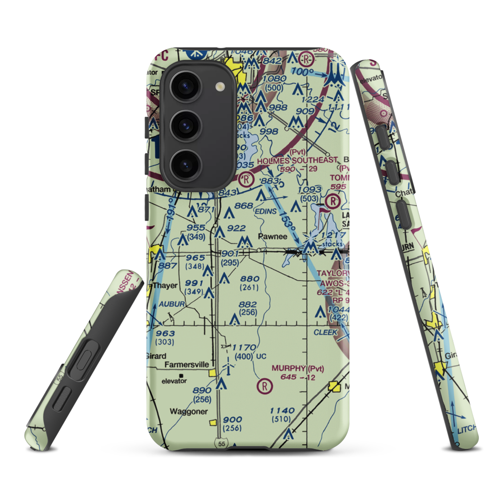 Donald A. Hamilton Airport (8LL7) VFR Sectional Samsung Phone Case Samsung Galaxy S23 Plus model shown
