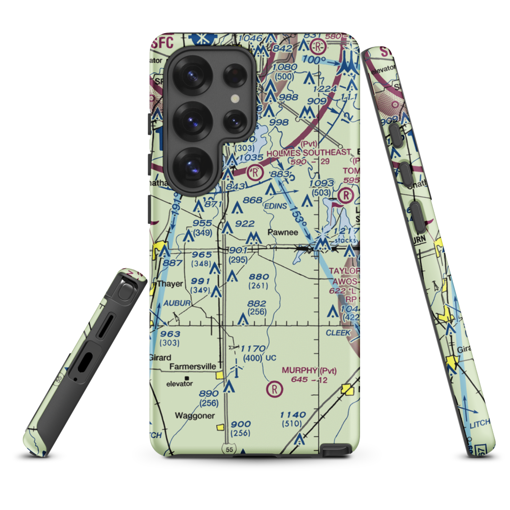 Donald A. Hamilton Airport (8LL7) VFR Sectional Samsung Phone Case Samsung Galaxy S25 Ultra model shown