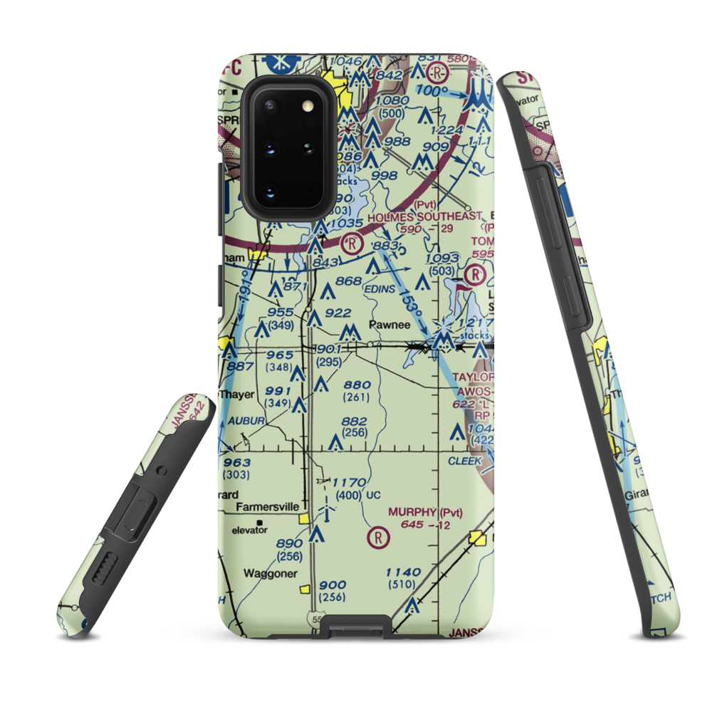 Donald A. Hamilton Airport (8LL7) VFR Sectional Samsung Phone Case Samsung Galaxy S20 Plus model shown