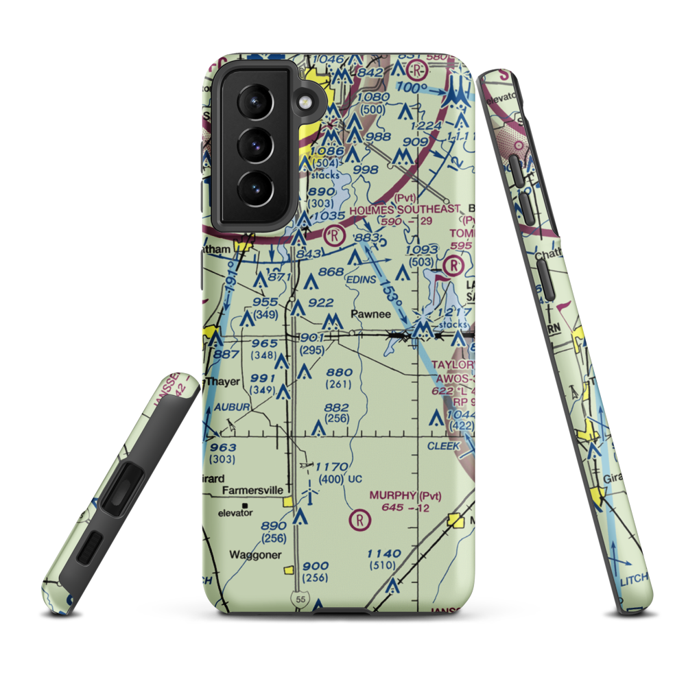 Donald A. Hamilton Airport (8LL7) VFR Sectional Samsung Phone Case Samsung Galaxy S21 FE model shown