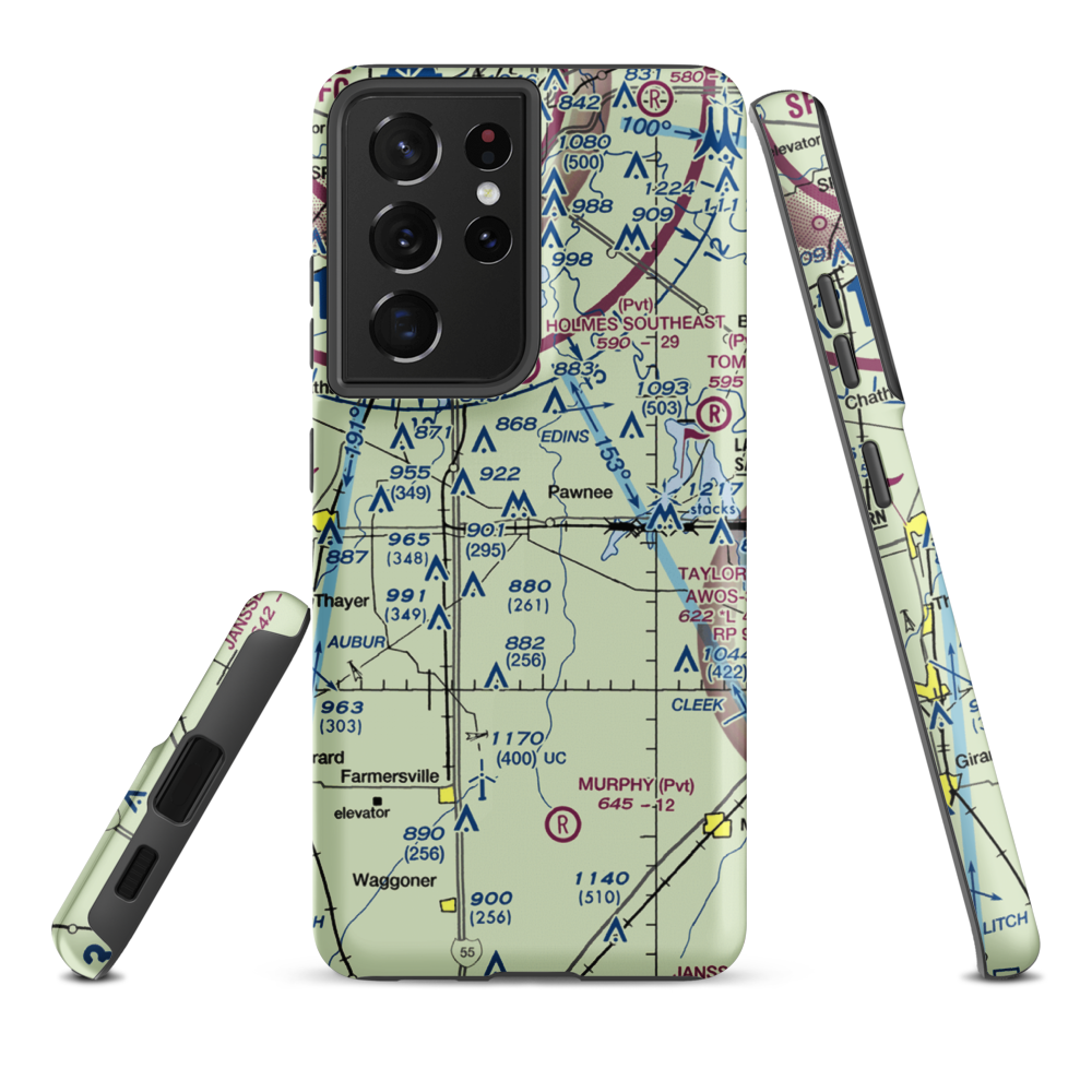 Donald A. Hamilton Airport (8LL7) VFR Sectional Samsung Phone Case Samsung Galaxy S21 Plus model shown