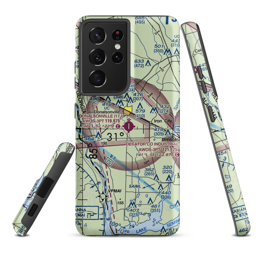 Donalsonville Municipal Airport (17J) VFR Sectional Samsung Phone Case Samsung Galaxy S21 Ultra model shown