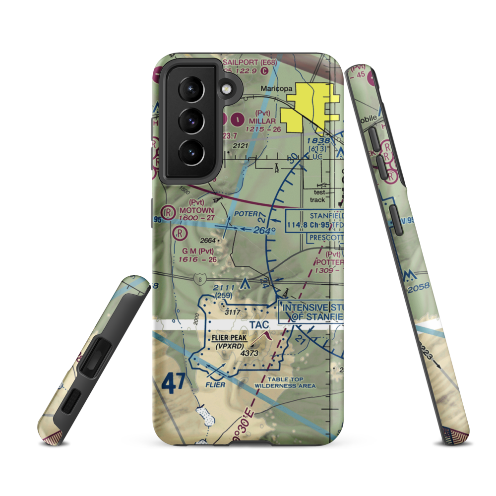 Donnelly Residence Airport (2AZ5) VFR Sectional Samsung Phone Case Samsung Galaxy S21 FE model shown