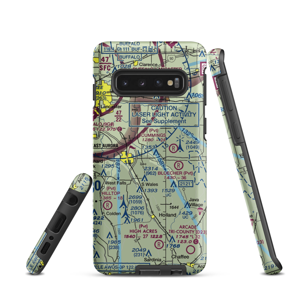 Donnelly's Airport (NK12) VFR Sectional Samsung Phone Case Samsung Galaxy S10 model shown