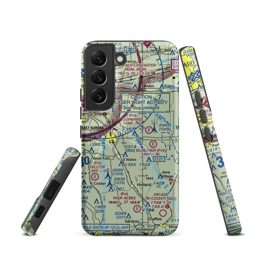 Donnelly's Airport (NK12) VFR Sectional Samsung Phone Case Samsung Galaxy S22 model shown