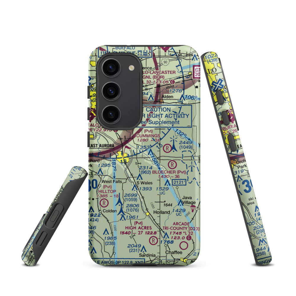 Donnelly's Airport (NK12) VFR Sectional Samsung Phone Case Samsung Galaxy S23 model shown