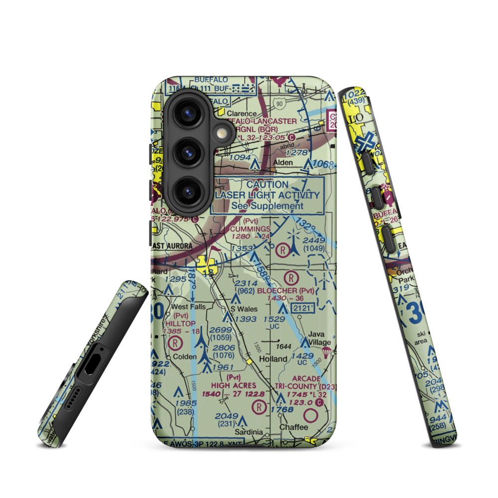 Donnelly's Airport (NK12) VFR Sectional Samsung Phone Case Samsung Galaxy S24 model shown