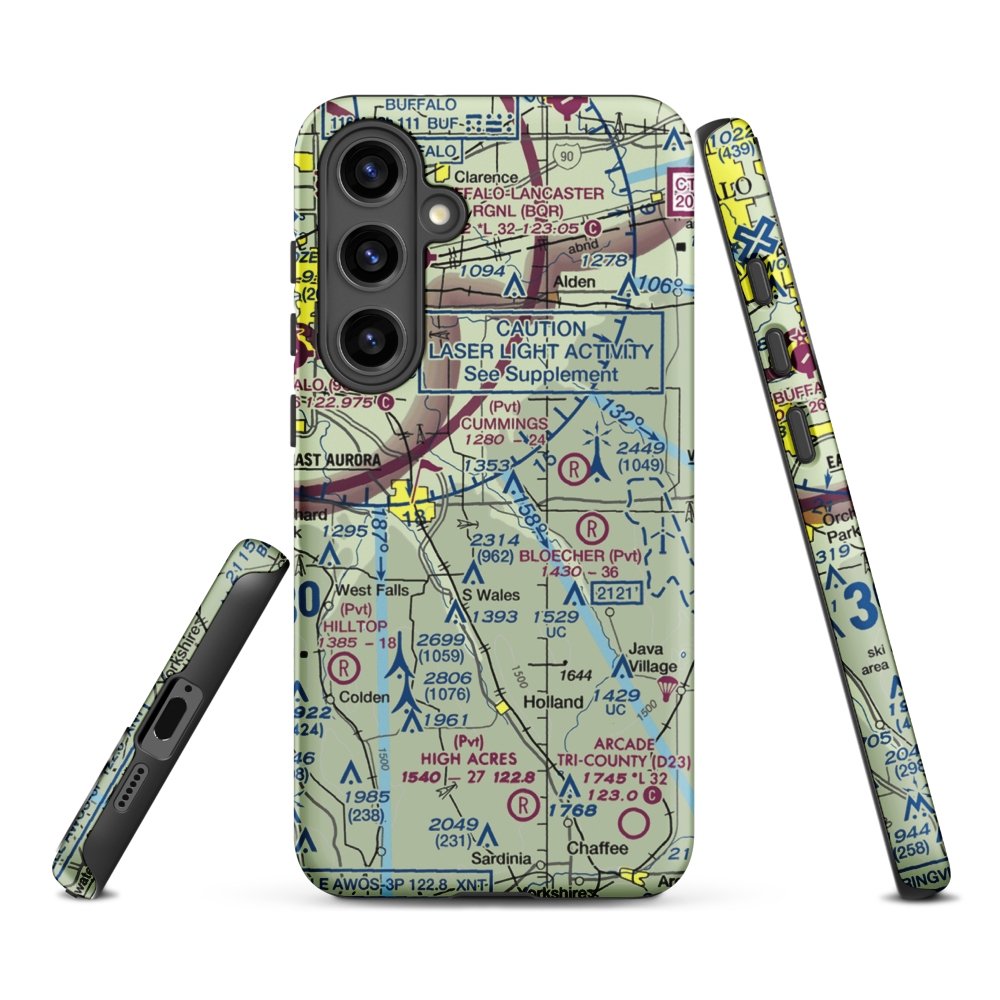 Donnelly's Airport (NK12) VFR Sectional Samsung Phone Case Samsung Galaxy S24 Plus model shown