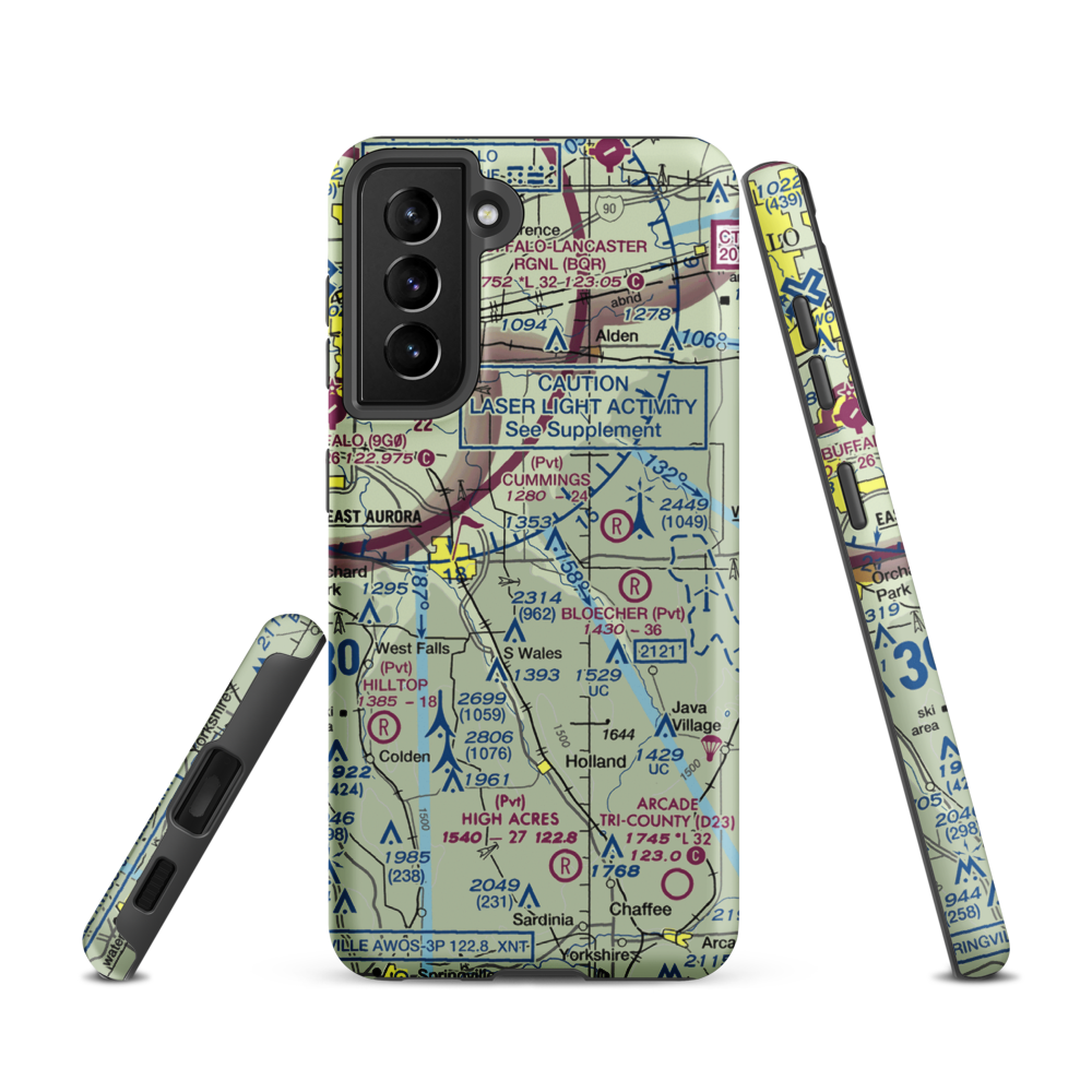 Donnelly's Airport (NK12) VFR Sectional Samsung Phone Case Samsung Galaxy S21 model shown
