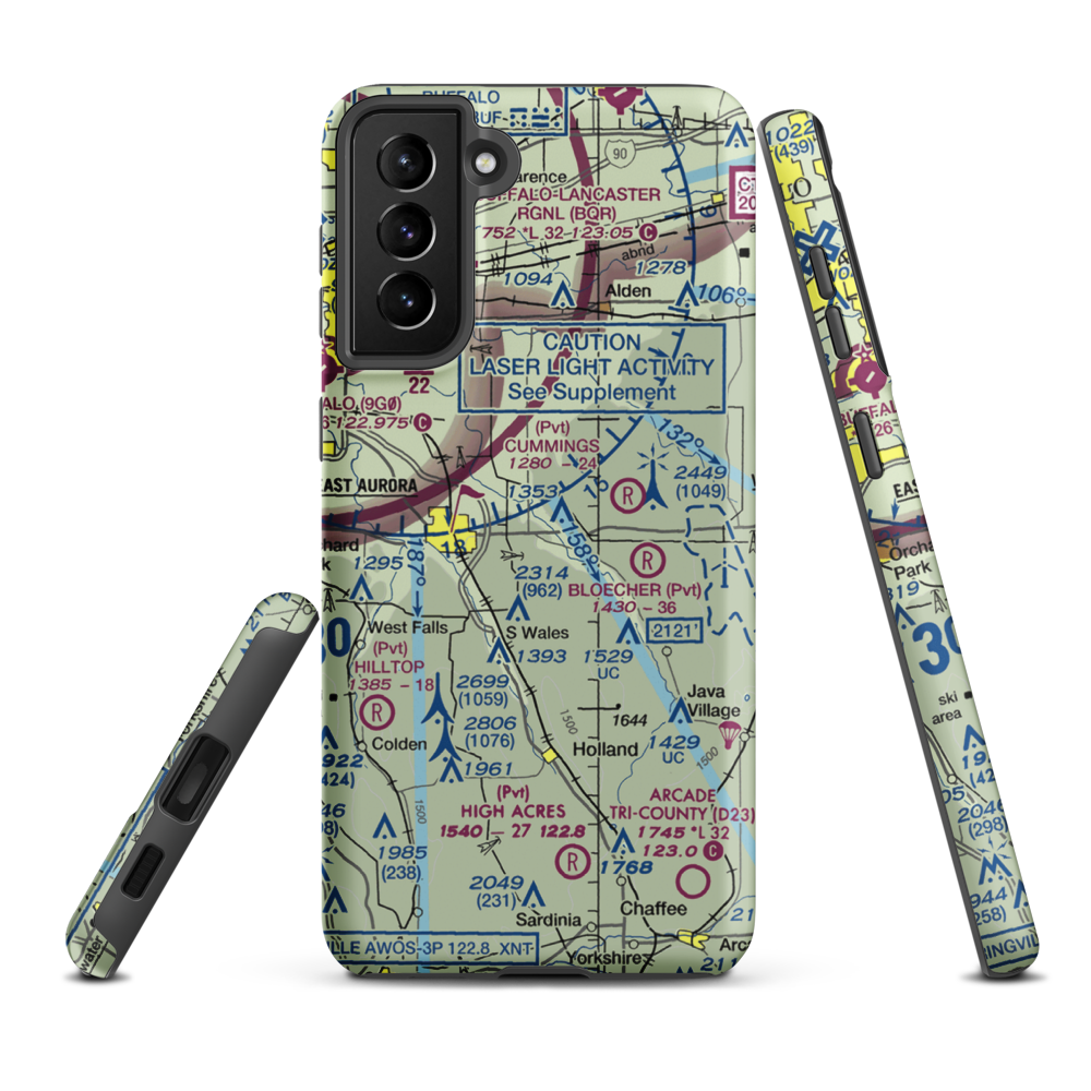 Donnelly's Airport (NK12) VFR Sectional Samsung Phone Case Samsung Galaxy S21 Plus model shown