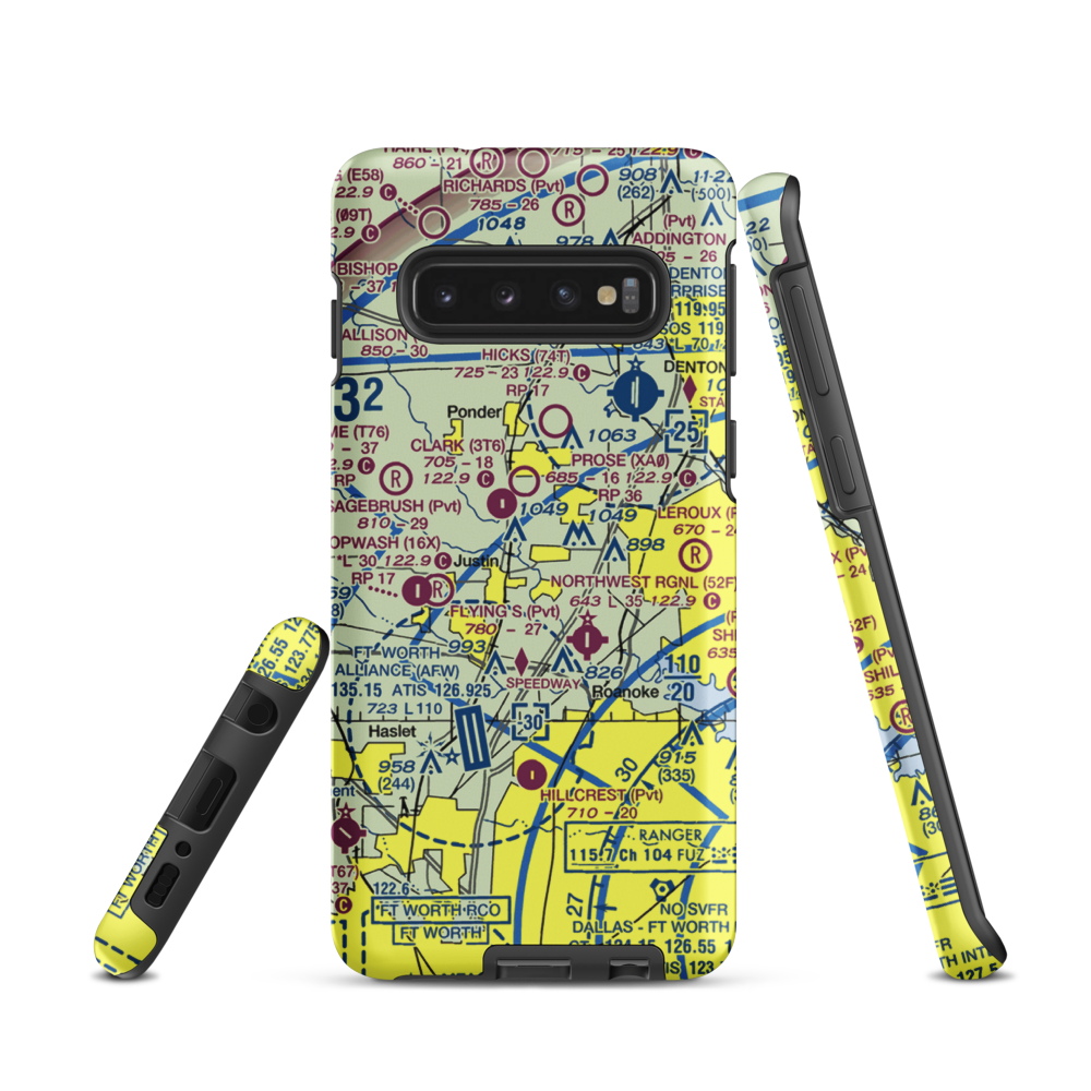 Dooley Airport (0TS1) VFR Sectional Samsung Phone Case Samsung Galaxy S10 model shown