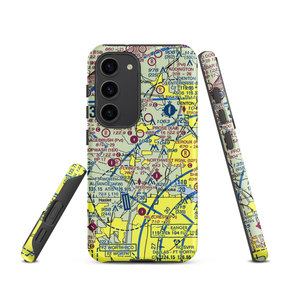 Dooley Airport (0TS1) VFR Sectional Samsung Phone Case Samsung Galaxy S23 model shown