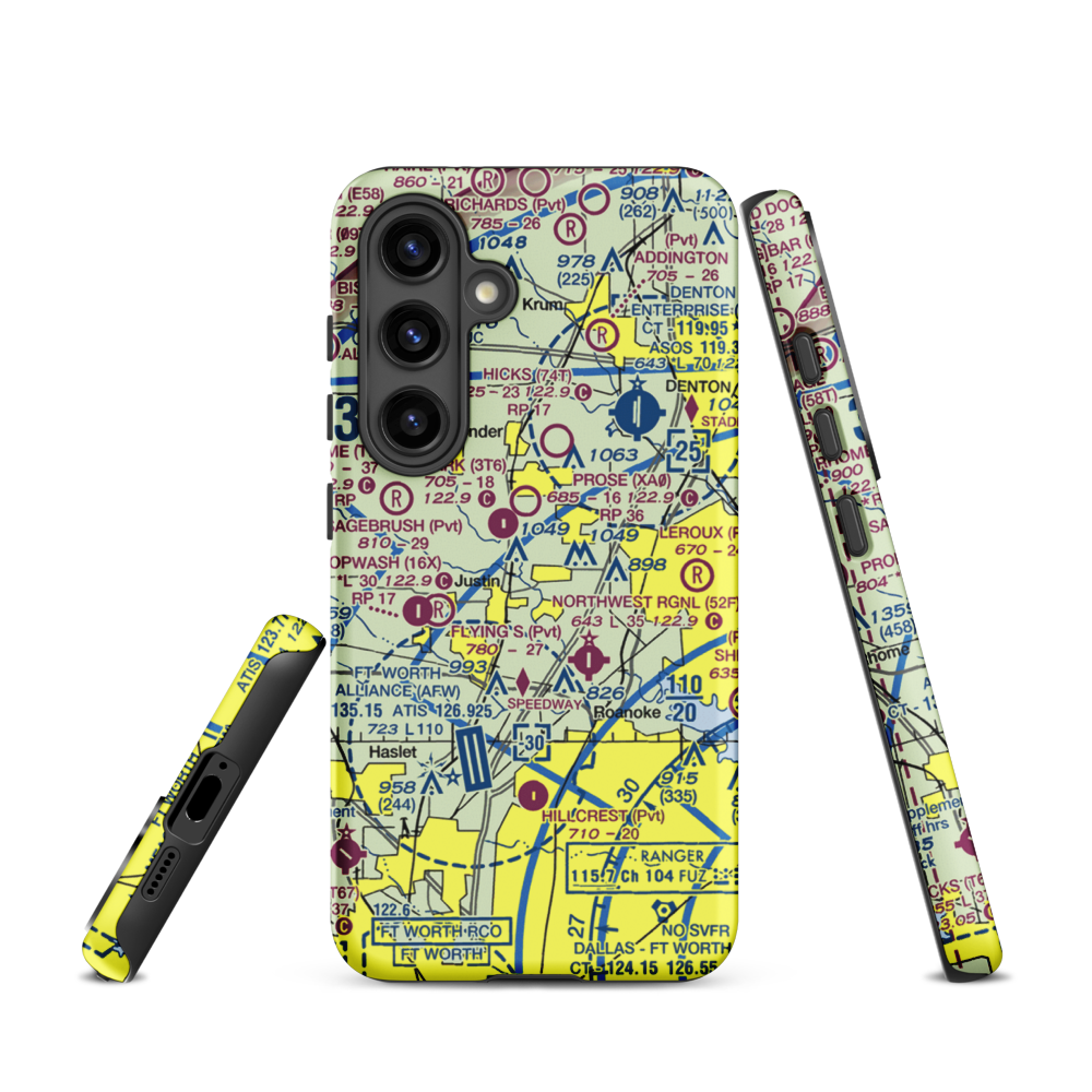 Dooley Airport (0TS1) VFR Sectional Samsung Phone Case Samsung Galaxy S24 model shown