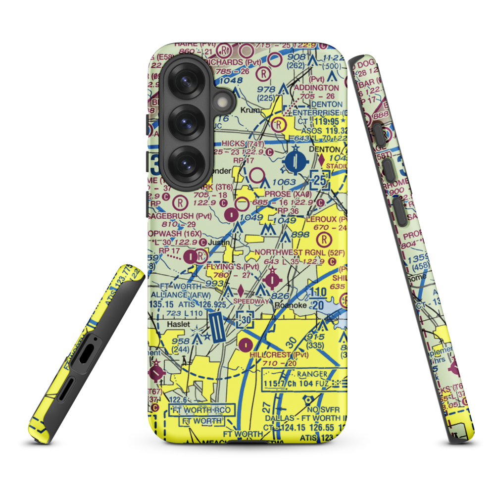 Dooley Airport (0TS1) VFR Sectional Samsung Phone Case Samsung Galaxy S25 Plus model shown