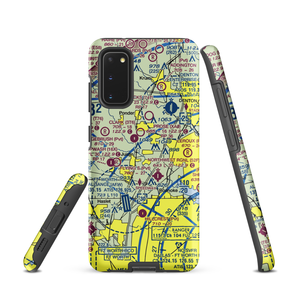 Dooley Airport (0TS1) VFR Sectional Samsung Phone Case Samsung Galaxy S20 model shown