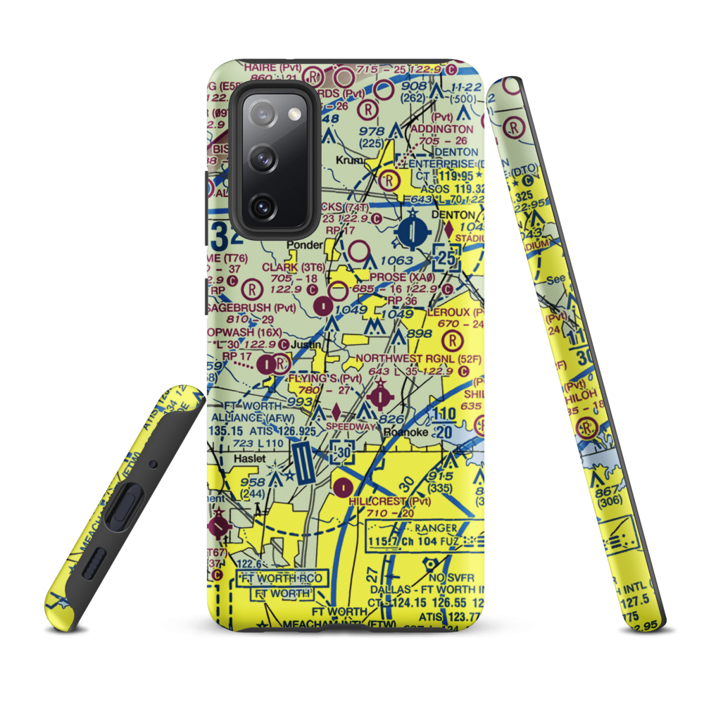 Dooley Airport (0TS1) VFR Sectional Samsung Phone Case Samsung Galaxy S20 FE model shown