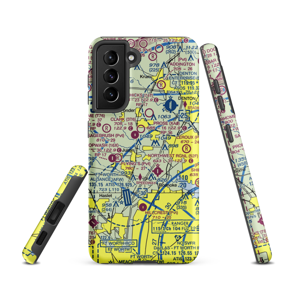 Dooley Airport (0TS1) VFR Sectional Samsung Phone Case Samsung Galaxy S21 model shown