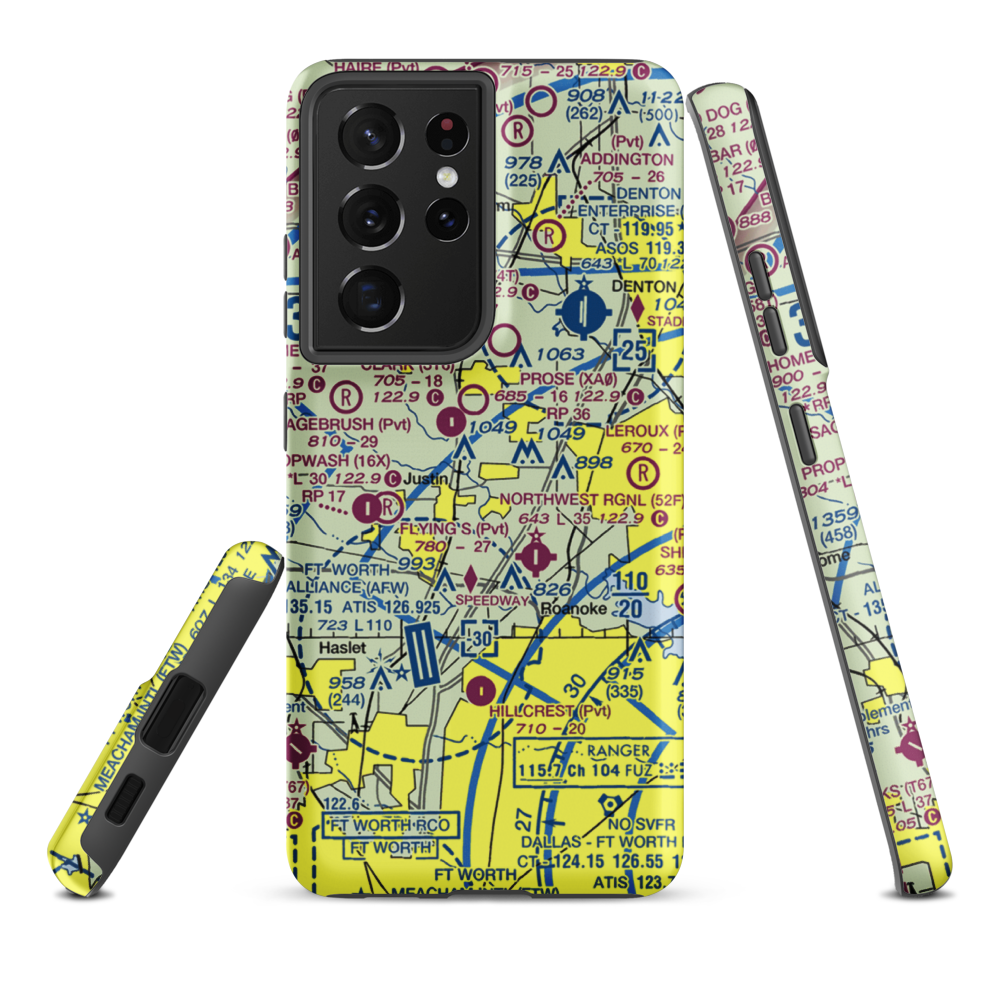 Dooley Airport (0TS1) VFR Sectional Samsung Phone Case Samsung Galaxy S21 Ultra model shown