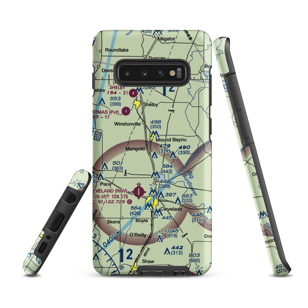Dorr Field (MS95) VFR Sectional Samsung Phone Case Samsung Galaxy S10e model shown