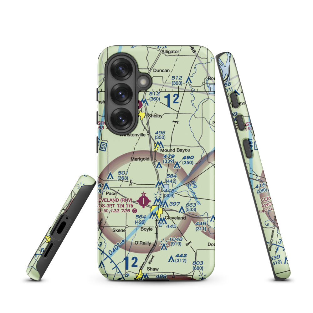 Dorr Field (MS95) VFR Sectional Samsung Phone Case Samsung Galaxy S25 model shown