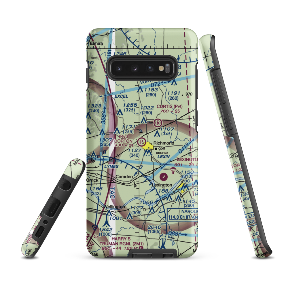 Dorton Airport (03MO) VFR Sectional Samsung Phone Case Samsung Galaxy S10 Plus model shown