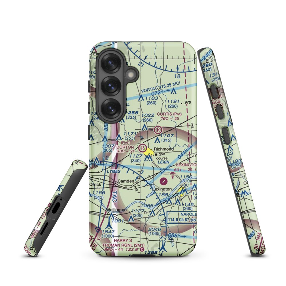 Dorton Airport (03MO) VFR Sectional Samsung Phone Case Samsung Galaxy S25 model shown