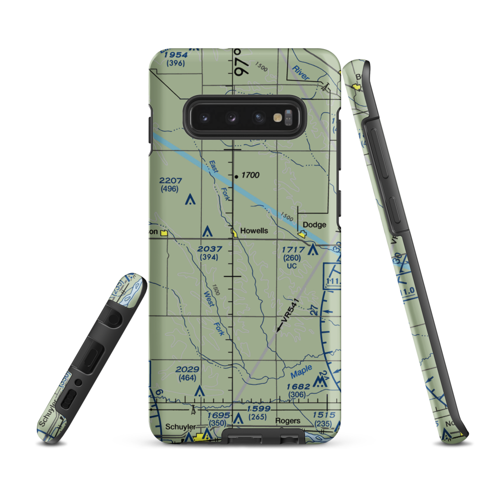 Dostal-Bradley Airport (NE54) VFR Sectional Samsung Phone Case Samsung Galaxy S10 Plus model shown